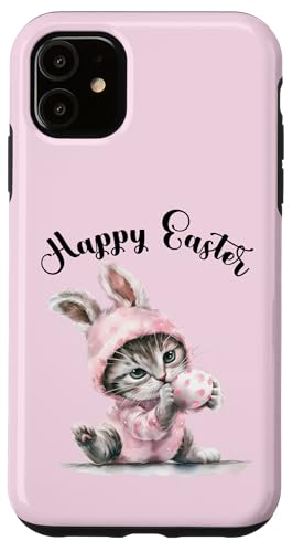 Osterhase Osterkostüm Eiersuche süße Katze Frohe Ostern Hülle für iPhone 11 von Happy Easter Day Celebration