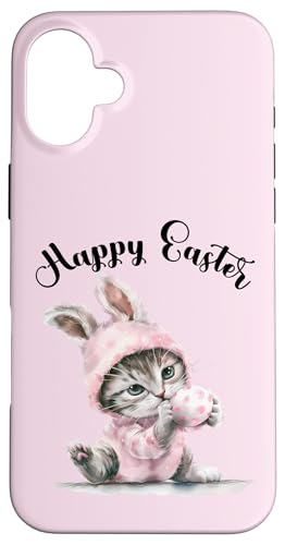 Osterhase Osterkostüm Eiersuche süße Katze Frohe Ostern Hülle für iPhone 16 Plus von Happy Easter Day Celebration