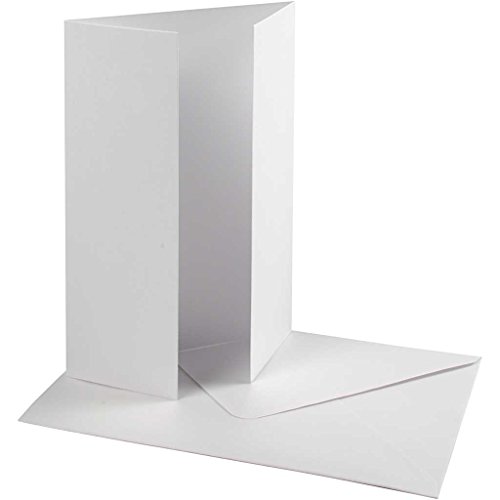 Perlglanz-Karte & Umschlag, Kartengröße 10,5 x 15 cm, Umschlaggröße 11,5 x 16,5 cm, weiß, 10 Sets, 120 g von Happy Moments