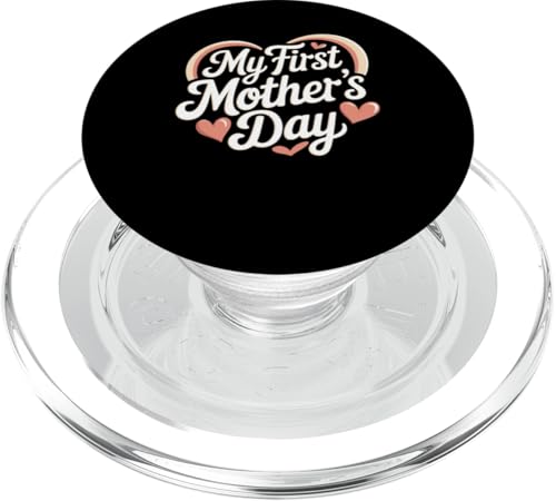 Damen My First Mother's Day For New Mom Rainbow Heart PopSockets PopGrip für MagSafe von Happy Mother's Day Graphic Tee