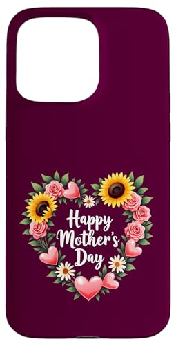 Happy Mother's Day Sonnenblumen Shirt für Frau Mama und Oma Hülle für iPhone 15 Pro Max von Happy Mother's Day Mama Floral Gift Tees