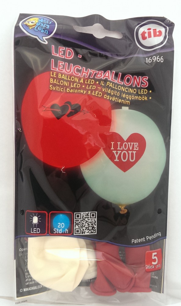 Happy People - LED Luftballons 5 Stück, 2  Farben weiß und rot von Happy People