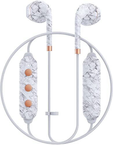 Happy Plugs | Wireless II Kopfhörer | Kabelloses Bluetooth mit Inline-Fernbedienung und Mikrofon | Weiß Marbel Happy Plugs | Wireless II Kopfhörer | Kabelloses Bluetooth mit Inline-Fernbedienung und Mikrofon | Weiß Marbel von Happy Plugs