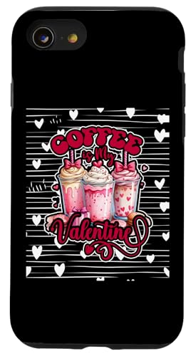 Hülle für iPhone SE (2020) / 7 / 8 Kaffee zum Valentinstag, niedliche Grafik, Motiv: Him Her, Rot von Merch von Amazon