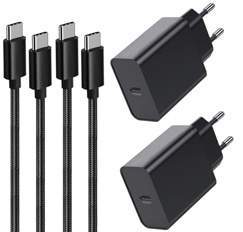 2Pack 45W USB C Ladegerät Handy Netzteile mit Ladekabel für Samsung Galaxy S23 Ultra/S23 Plus/S24/S22 Ultra/S22/S21 FE,Note 20,Z Fold 4 5/Z Filp,A25 5G,Tab S9 S7 S8,iPhone 15 Pro Max Schnellladegerät von Happy buying