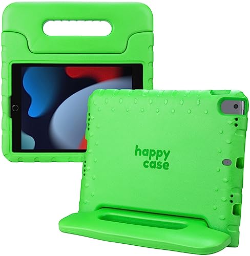 HappyCase Kinder Tablet Hülle Geeignet für Apple iPad 10.2 2019/2020/2021 | Kinderfreundliche Hülle | Schutzhülle | Kinderhülle | mit Griff und Ständer | Grün von Happy case