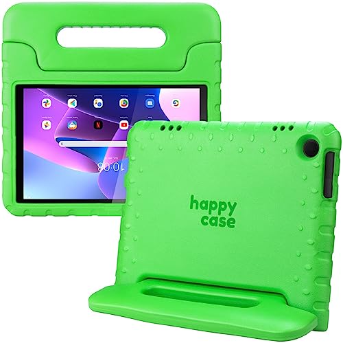 HappyCase Kinder Tablet Hülle Geeignet für Lenovo Tab M10 Gen 3 (10.1) | Kinderfreundliche Hülle | Schutzhülle | Kinderhülle | mit Griff und Ständer | Grün von HappyCase