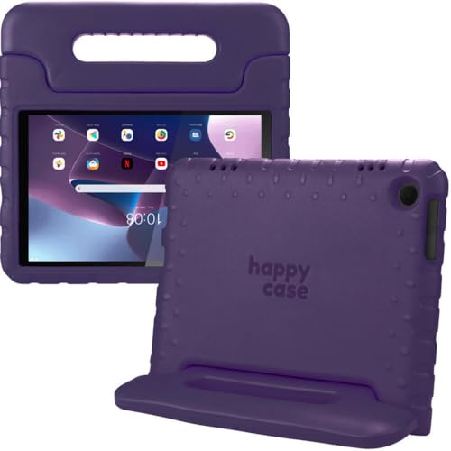 HappyCase Kinder Tablet Hülle Geeignet für Lenovo Tab M10 Gen 3 (10.1) | Kinderfreundliche Hülle | Schutzhülle | Kinderhülle | mit Griff und Ständer | Lila von HappyCase