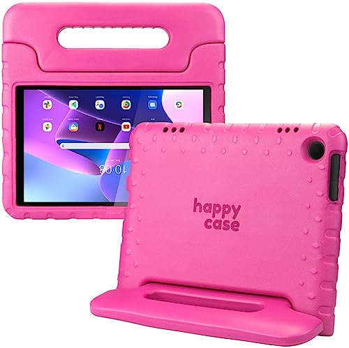 HappyCase Kinder Tablet Hülle Geeignet für Lenovo Tab M10 Gen 3 (10.1) | Kinderfreundliche Hülle | Schutzhülle | Kinderhülle | mit Griff und Ständer | Rosa von HappyCase
