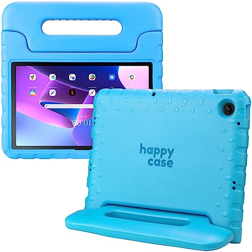 HappyCase Kinder Tablet Hülle Geeignet für Lenovo Tab M10 Plus Gen 3 (10.6) | Kinderfreundliche Hülle | Schutzhülle | Kinderhülle | mit Griff und Ständer | Blau von HappyCase
