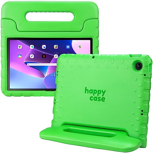 HappyCase Kinder Tablet Hülle Geeignet für Lenovo Tab M10 Plus Gen 3 (10.6) | Kinderfreundliche Hülle | Schutzhülle | Kinderhülle | mit Griff und Ständer | Grün von HappyCase