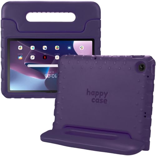 HappyCase Kinder Tablet Hülle Geeignet für Lenovo Tab M10 Plus Gen 3 (10.6) | Kinderfreundliche Hülle | Schutzhülle | Kinderhülle | mit Griff und Ständer | Lila von HappyCase