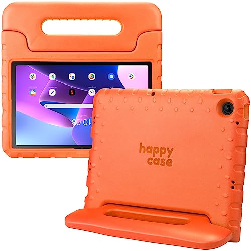 HappyCase Kinder Tablet Hülle Geeignet für Lenovo Tab M10 Plus Gen 3 (10.6) | Kinderfreundliche Hülle | Schutzhülle | Kinderhülle | mit Griff und Ständer | Orange von HappyCase