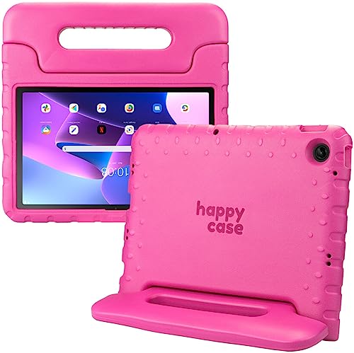 HappyCase Kinder Tablet Hülle Geeignet für Lenovo Tab M10 Plus Gen 3 (10.6) | Kinderfreundliche Hülle | Schutzhülle | Kinderhülle | mit Griff und Ständer | Rosa von HappyCase