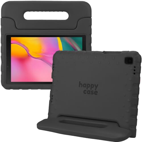 HappyCase Kinder Tablet Hülle Geeignet für Samsung Galaxy Tab A 10.1 (2019) | Kinderfreundliche Hülle | Schutzhülle | Kinderhülle | mit Griff und Ständer | Schwarz von HappyCase