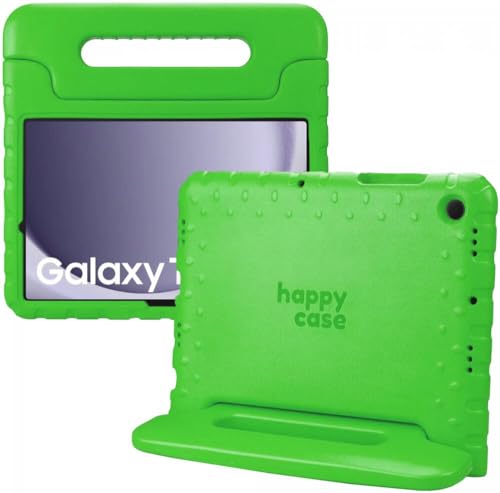 HappyCase Kinder Tablet Hülle Geeignet für Samsung Galaxy Tab A9 Plus | Kinderfreundliche Hülle | Schutzhülle | Kinderhülle | mit Griff und Ständer | Grün von HappyCase