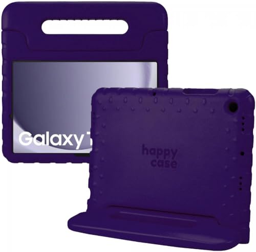 HappyCase Kinder Tablet Hülle Geeignet für Samsung Galaxy Tab A9 Plus | Kinderfreundliche Hülle | Schutzhülle | Kinderhülle | mit Griff und Ständer | Lila von HappyCase