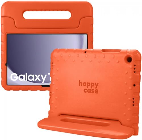 HappyCase Kinder Tablet Hülle Geeignet für Samsung Galaxy Tab A9 Plus | Kinderfreundliche Hülle | Schutzhülle | Kinderhülle | mit Griff und Ständer | Orange von HappyCase