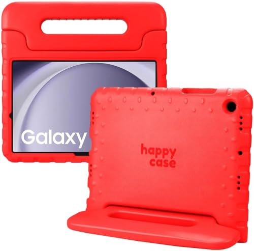 HappyCase Kinder Tablet Hülle Geeignet für Samsung Galaxy Tab A9 Plus | Kinderfreundliche Hülle | Schutzhülle | Kinderhülle | mit Griff und Ständer | Rot von HappyCase