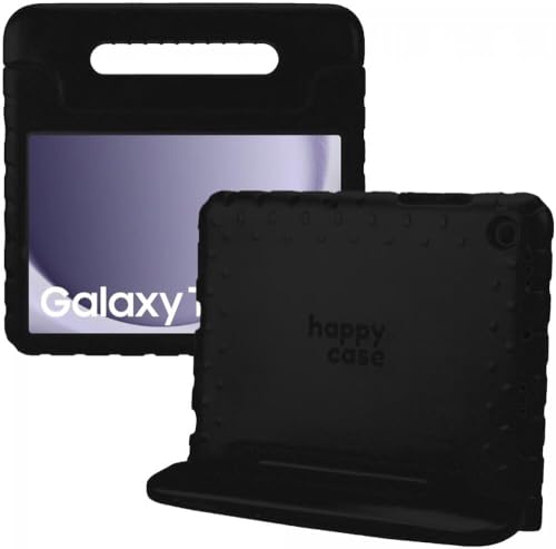 HappyCase Kinder Tablet Hülle Geeignet für Samsung Galaxy Tab A9 Plus | Kinderfreundliche Hülle | Schutzhülle | Kinderhülle | mit Griff und Ständer | Schwarz von HappyCase