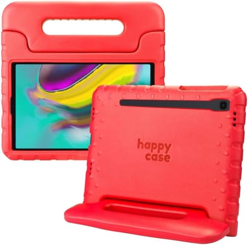 HappyCase Kinder Tablet Hülle Geeignet für Samsung Galaxy Tab S5e | Kinderfreundliche Hülle | Schutzhülle | Kinderhülle | mit Griff und Ständer | Rot von Happy case