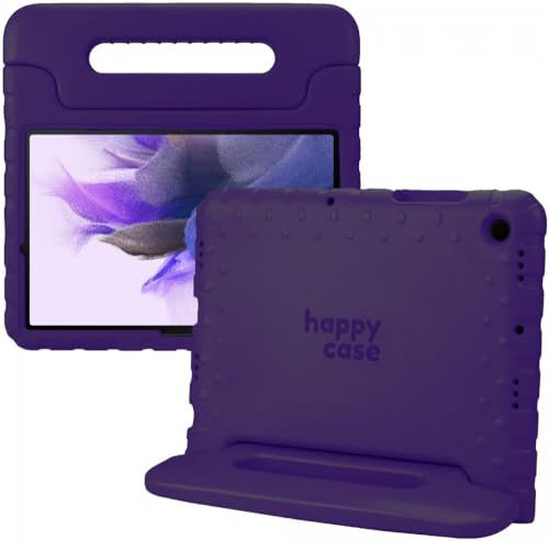 HappyCase Kinder Tablet Hülle Geeignet für Samsung Galaxy Tab S7 FE/S7 Plus | Kinderfreundliche Hülle | Schutzhülle | Kinderhülle | mit Griff und Ständer | Lila von Happy case