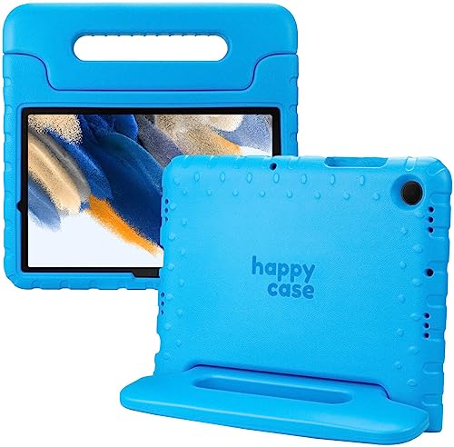 HappyCase Kinder Tablet Hülle Geeignet für Samsung Tab A8 | Kinderfreundliche Hülle | Schutzhülle | Kinderhülle | mit Griff und Ständer | Blau von HappyCase