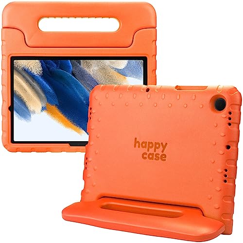 HappyCase Kinder Tablet Hülle Geeignet für Samsung Tab A8 | Kinderfreundliche Hülle | Schutzhülle | Kinderhülle | mit Griff und Ständer | Orange von HappyCase