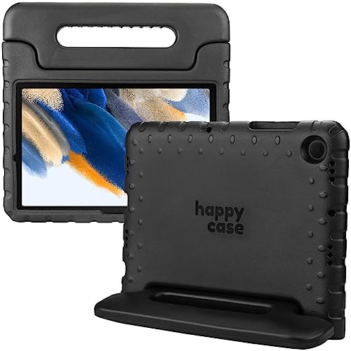 HappyCase Kinder Tablet Hülle Geeignet für Samsung Tab A8 | Kinderfreundliche Hülle | Schutzhülle | Kinderhülle | mit Griff und Ständer | Schwarz von HappyCase