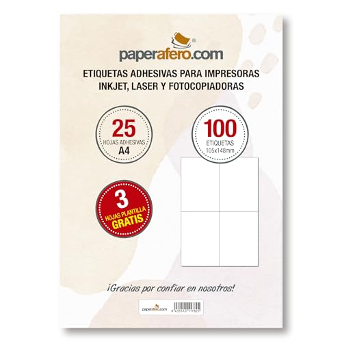 Etiketten Selbstklebend A4 Paperafero | 100 adressetiketten selbstklebend 105x148mm | Aufkleber zum beschriften | Aufkleber Selbst gestalten Etiketten Selbstklebend A4 Paperafero | 100 adressetiketten selbstklebend 105x148mm | Aufkleber zum beschriften | Aufkleber Selbst gestalten von HappyMots