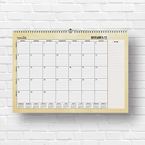 Monatsplaner 2023 | HappyMots | 32x47cm | Wandkalender | 16 Monate - von September 2022 bis Dezember 2023 | Platz zum Schreiben und Notieren | Bequem, praktisch und motivierend. von HappyMots
