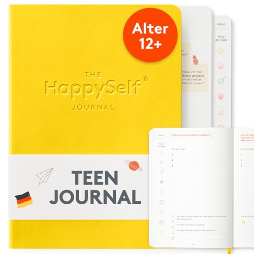HappySelf The Teen Journal – Ein Tagebuch für Kinder ab 12 Jahren, um Glück und Achtsamkeit zu fördern, positive Gewohnheiten zu entwickeln und Angst zu reduzieren [Deutsche Ausgabe] von HappySelf
