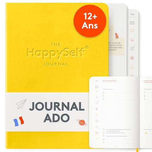 HappySelf The Teen Journal – Ein Tagebuch für Kinder ab 12 Jahren, um Glück und Achtsamkeit zu fördern, positive Gewohnheiten zu entwickeln und Angst zu reduzieren [Französische Ausgabe] von HappySelf