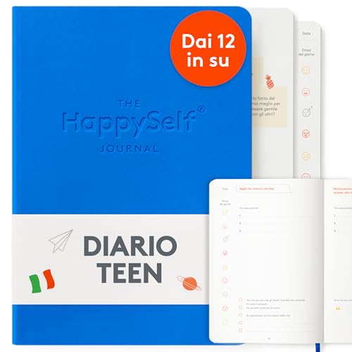 HappySelf The Teen Journal – Ein Tagebuch für Kinder ab 12 Jahren, um Glück und Achtsamkeit zu fördern, positive Gewohnheiten zu entwickeln und Angst zu reduzieren [Italienische Ausgabe] von HappySelf