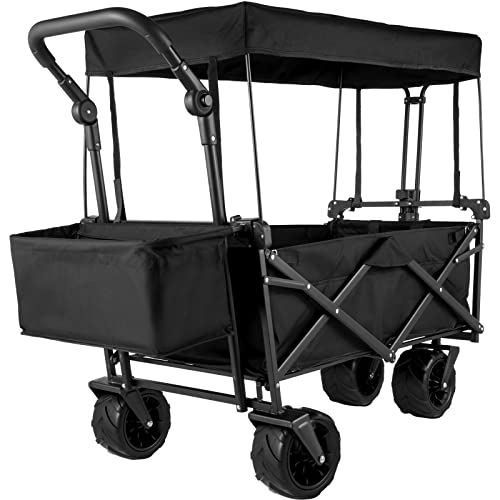 HAPPYBUY Bollerwagen Faltbar, 92,7 x 54,3 x 98,5 cm Handwagen Faltbar, Schwarzer Gerätewagen Handwagen bis 100 kg Tragkraft Transportwagen, Gartenanhänger mit Dach Transportkarre Gerätewagen HAPPYBUY Bollerwagen Faltbar, 92,7 x 54,3 x 98,5 cm Handwagen Faltbar, Schwarzer Gerätewagen Handwagen bis 100 kg Tragkraft Transportwagen, Gartenanhänger mit Dach Transportkarre Gerätewagen von Happybuy