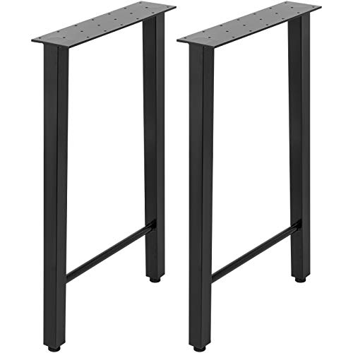 Happybuy 72CM Hoch Höhenverstellbare Füße Tragfähigkeit 300 kg für Möbel, Tischgestell Möbelwerkstatt Beine für Tischplatte, Trapez Tischbeine aus Metall Schwarz Vierkantrohr von Happybuy