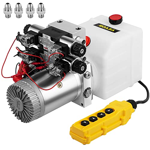 Happybuy Hydraulikpumpe Doppelwirkende Hydraulikkrafteinheit Doppelmagnet-Hydraulikkraftpaket 12V DC Hydraulische Kraftpumpe mit 4,5L Reservoir für Dump Anhänger Auto Heben Happybuy Hydraulikpumpe Doppelwirkende Hydraulikkrafteinheit Doppelmagnet-Hydraulikkraftpaket 12V DC Hydraulische Kraftpumpe mit 4,5L Reservoir für Dump Anhänger Auto Heben von Happybuy
