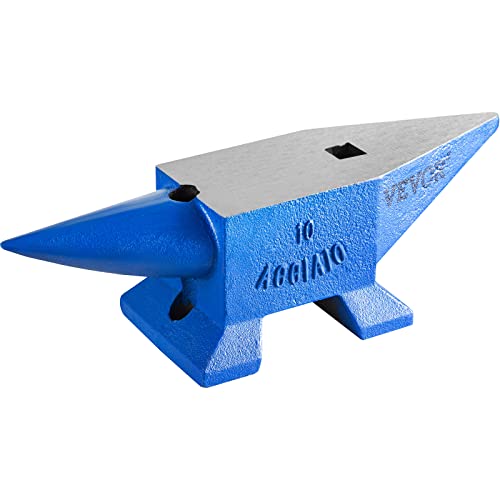 Happybuy Schmiede Amboss 10KG Schmiede Zubehör Amboss Werkzeuge geschmiedeter Stahl mit rundem und quadratischem Loch robust, Blau von Happybuy