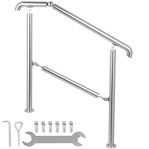 Happybuy Treppengeländer 3 Stufen, Hauseingang Handlauf Edelstahl mit Pfosten, Verstellbare Eingangsgeländer Silber, Winkel Einstellbare Treppengeländer Außen und Innen, 1 bis 3 Stufiges Geländer 1 m Happybuy Treppengeländer 3 Stufen, Hauseingang Handlauf Edelstahl mit Pfosten, Verstellbare Eingangsgeländer Silber, Winkel Einstellbare Treppengeländer Außen und Innen, 1 bis 3 Stufiges Geländer 1 m von Happybuy