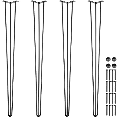 VEVOR Haarnadel Tischbein 36 Zoll 91,5 cm, Tischbeine Metall Schwarz 4 Stücke, Möbelfüße verstellbar austauschbare DIY, Hairpin Tischbeine 3 Pfosten, Hairpin Leg Kohlenstoffstahl, mit 4 Gummibodenfüße VEVOR Haarnadel Tischbein 36 Zoll 91,5 cm, Tischbeine Metall Schwarz 4 Stücke, Möbelfüße verstellbar austauschbare DIY, Hairpin Tischbeine 3 Pfosten, Hairpin Leg Kohlenstoffstahl, mit 4 Gummibodenfüße von Happybuy
