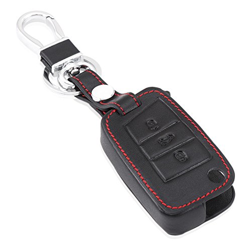 Happyit Leder Schlüsselanhänger für Volkswagen VW Golf 7 GTI GTD GTE MK7 Polo 2016 Skoda Octavia A7 Seat Leon Ibiza Smart Key Case von Happyit