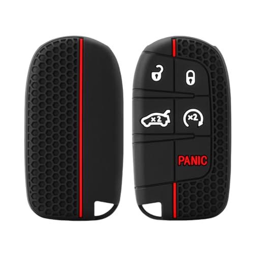 Happyit Silikon-Schlüsselanhänger Hülle für Jeep Renegade Compass Grand Cherokee for Chrysler 300C Wrangler Dodge 5 Tasten Happyit Silikon-Schlüsselanhänger Hülle für Jeep Renegade Compass Grand Cherokee for Chrysler 300C Wrangler Dodge 5 Tasten von Happyit