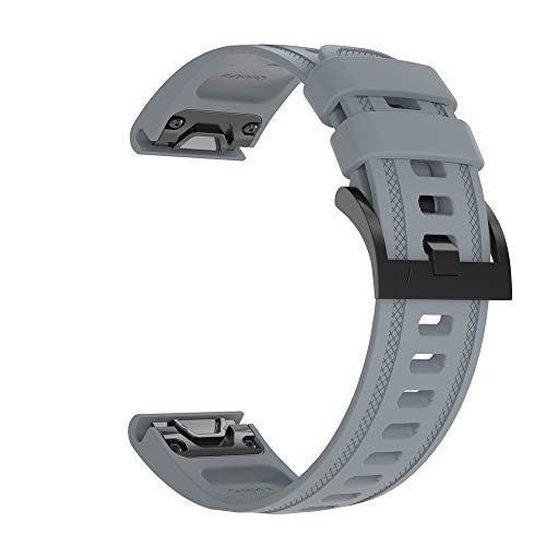 Silikon Ersatz Armband Zubehör Uhrenarmband Armband Kompatibel für Garmin Fenix 6S Smart Watch (Grau) von Happytop's Watchband
