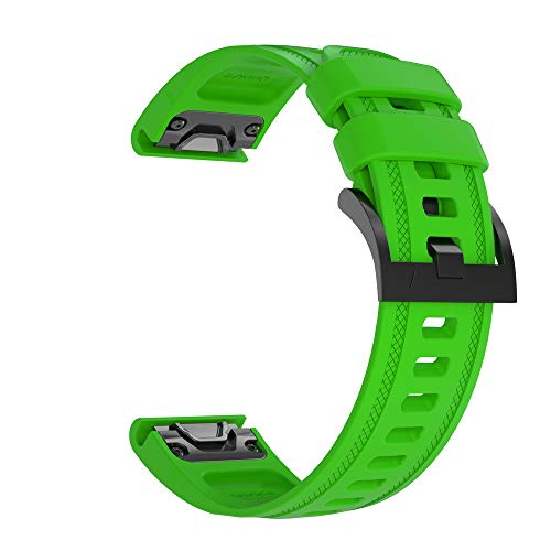 Silikon Ersatz Armband Zubehör Uhrenarmband Armband Kompatibel für Garmin Fenix 6S Smart Watch (Grün A) von Happytop's Watchband