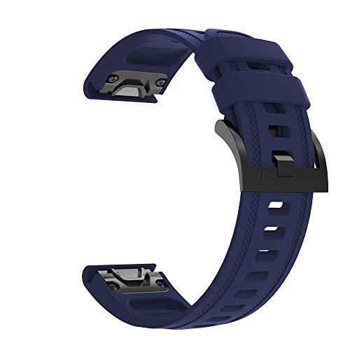 Silikon Ersatz Armband Zubehör Uhrenarmband Armband Kompatibel für Garmin Fenix 6S Smart Watch (Navy Blau) von Happytop's Watchband