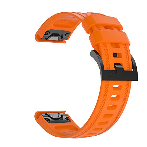 Silikon Ersatz Armband Zubehör Uhrenarmband Armband Kompatibel für Garmin Fenix 6S Smart Watch (Orange) von Happytop's Watchband