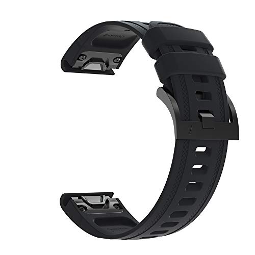 Silikon Ersatz Armband Zubehör Uhrenarmband Armband Kompatibel für Garmin Fenix 6S Smart Watch (Schwarz) von Happytop's Watchband