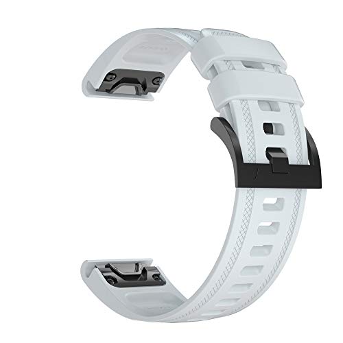 Silikon Ersatz Armband Zubehör Uhrenarmband Armband Kompatibel für Garmin Fenix 6S Smart Watch (Weiß) von Happytop's Watchband