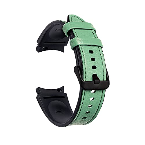 Kompatibel mit Samsung Galaxy Watch4 Armbändern, Leder & Silikon-Armband für Samsung Galaxy Watch 4 (40mm/44mm) & Galaxy Watch 4 Classic (42mm/46mm) Smart Watch (Grün) von Happytop
