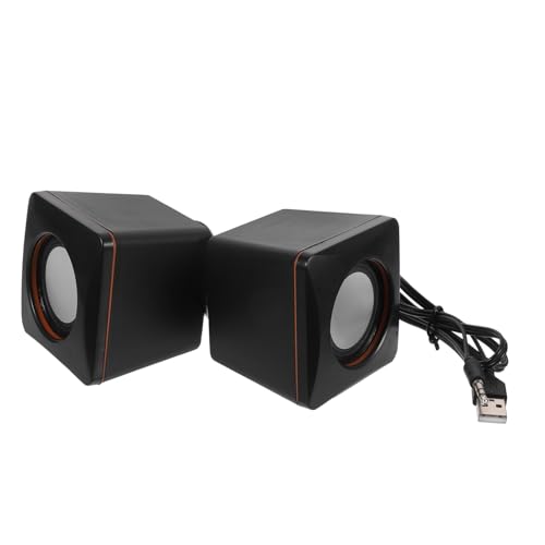 Happyyami 1 Paar Mini Lautsprecher Stereo Tragbare Desktop Lautsprecher Kabelgebundener Lautsprechereingang Digitaler Mikro Cover Minis Kleine USB Computerlautsprecher Laptop von Happyyami